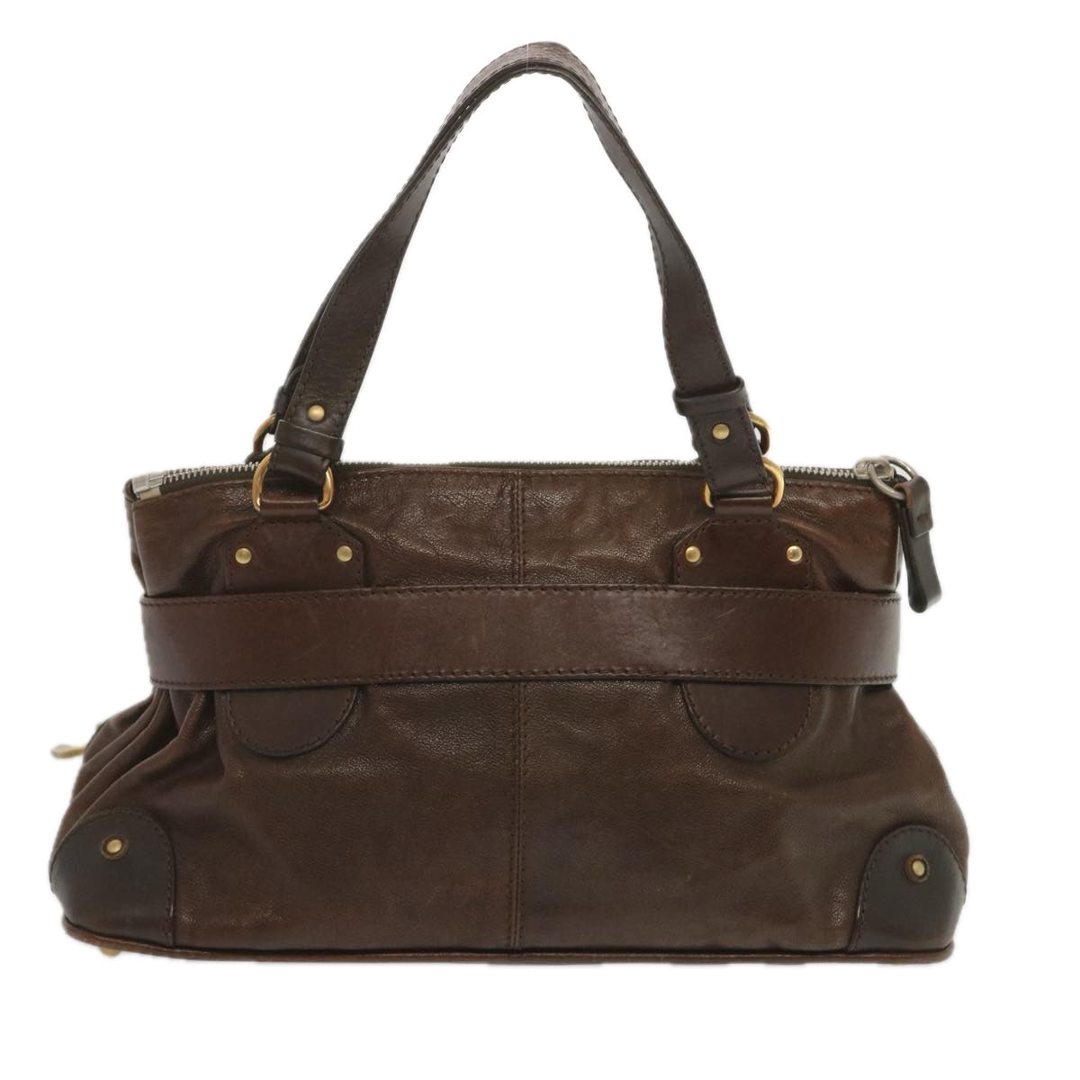 Chloe Kerala Hand Bag Leather Brown Auth ki3920 - 0