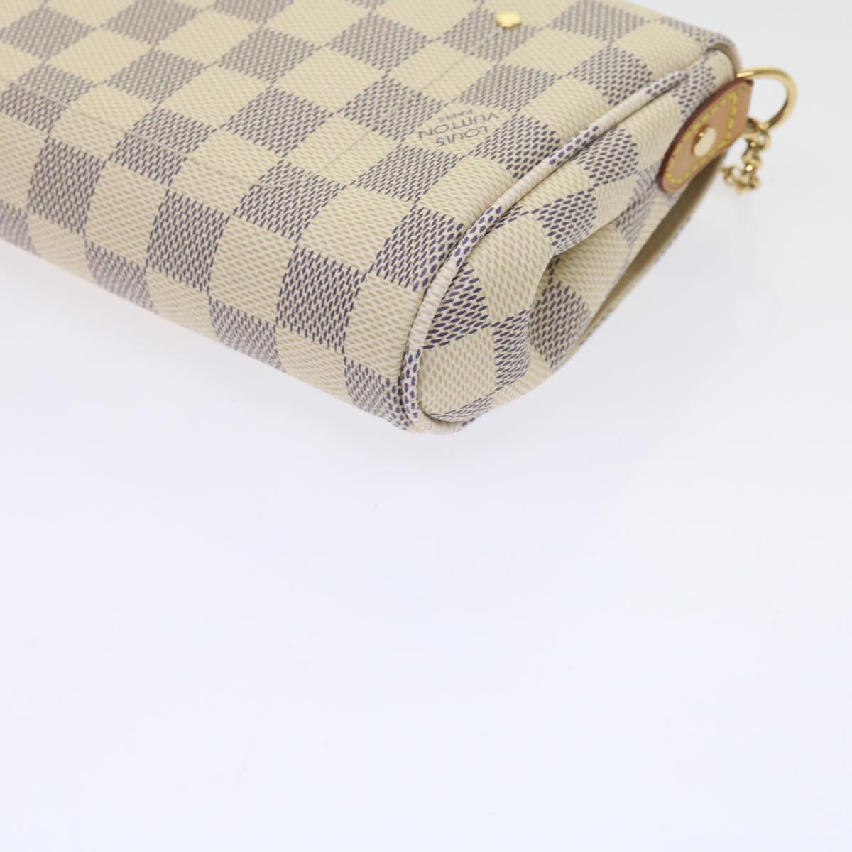 LOUIS VUITTON Damier Azur Favorit MM Shoulder Bag 2way N41275 LV Auth ki3945