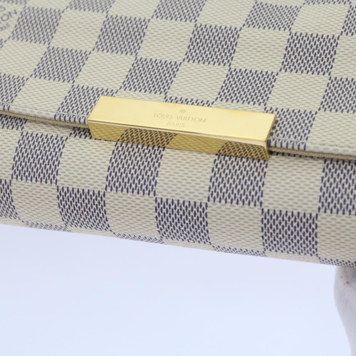 LOUIS VUITTON Damier Azur Favorit MM Shoulder Bag 2way N41275 LV Auth ki3945