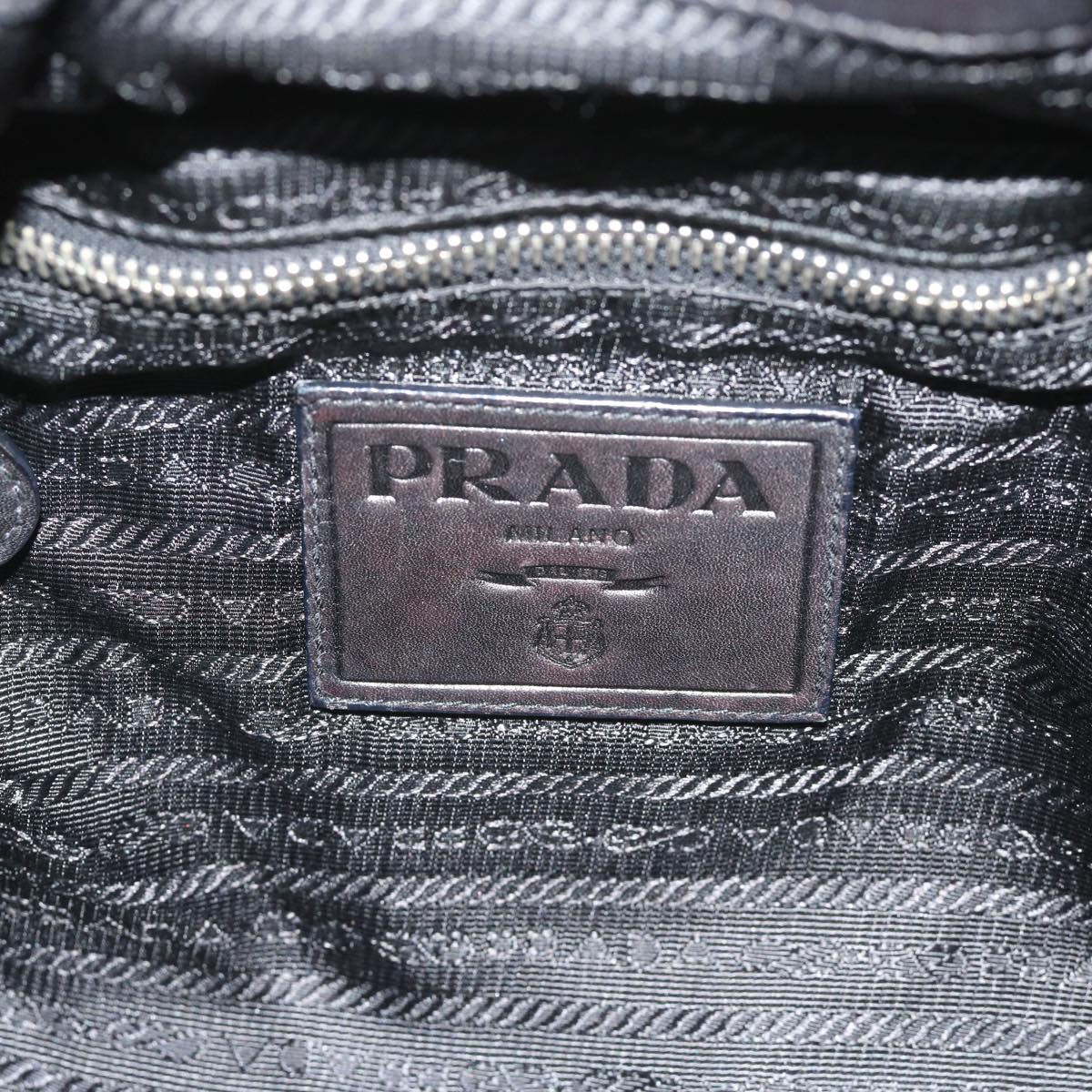 PRADA Shoulder Bag Leather Black Auth ki3947