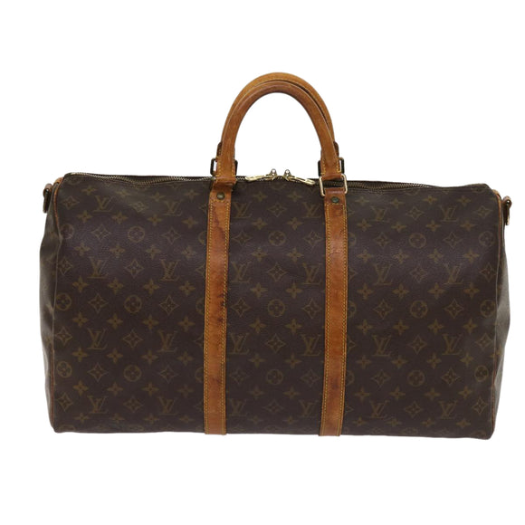 LOUIS VUITTON Monogram Keepall Bandouliere 50 Boston Bag M41416 LV Auth ki3982