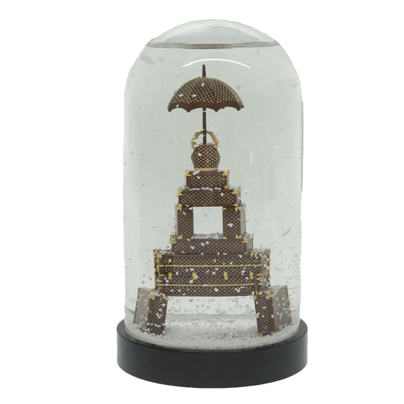 LOUIS VUITTON Trunk Tower Eiffel Tower Snow Globe Clear N99229 LV Auth ki4007SM