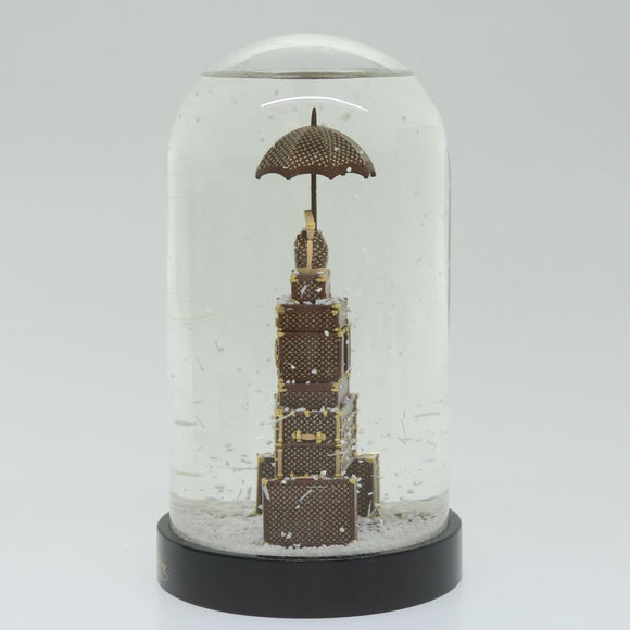 LOUIS VUITTON Trunk Tower Eiffel Tower Snow Globe Clear N99229 LV Auth ki4007SM