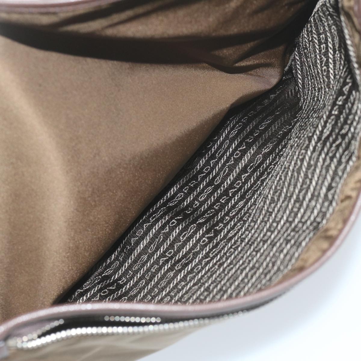 PRADA Shoulder Bag Nylon Khaki Auth ki4039