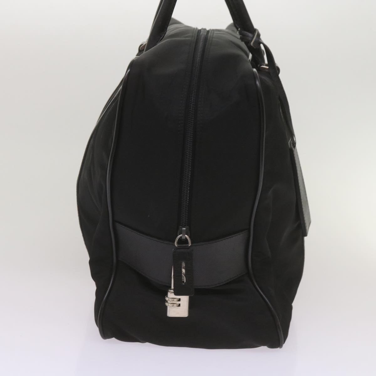 PRADA Boston Bag Nylon Black Auth ki4104