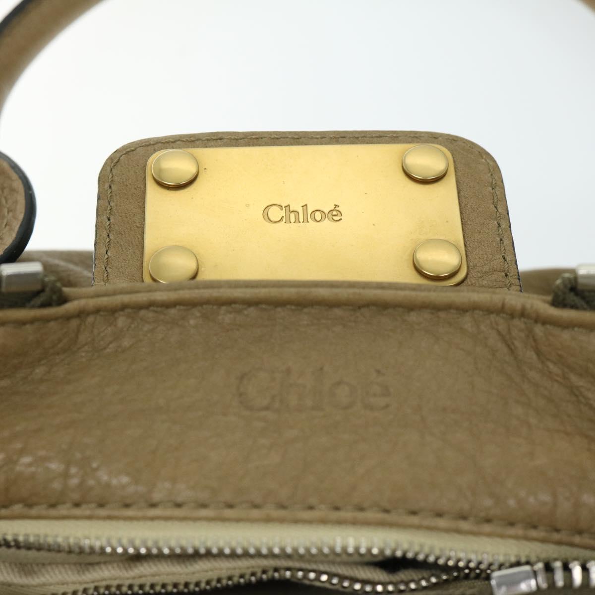 Chloe Paddington Hand Bag Leather 2way Beige 03 09 51 5276 Auth ki4105