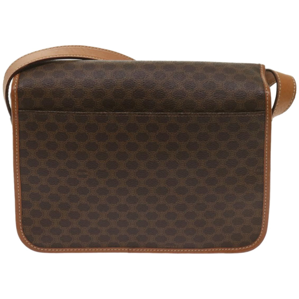 CELINE Macadam Canvas Shoulder Bag PVC Leather Brown Auth ki4109 - 0
