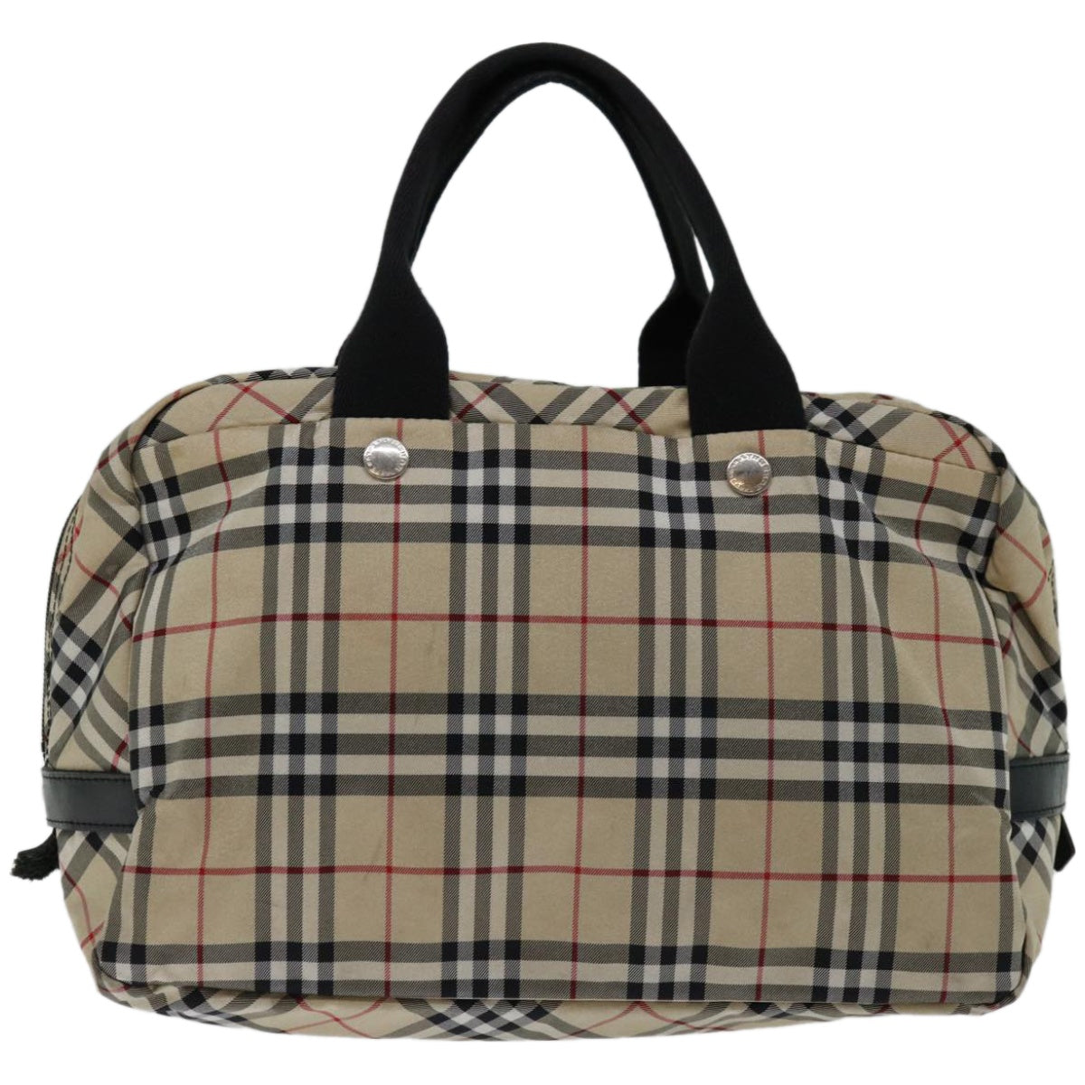 BURBERRY Nova Check Blue Label Hand Bag Nylon Beige Auth ki4115