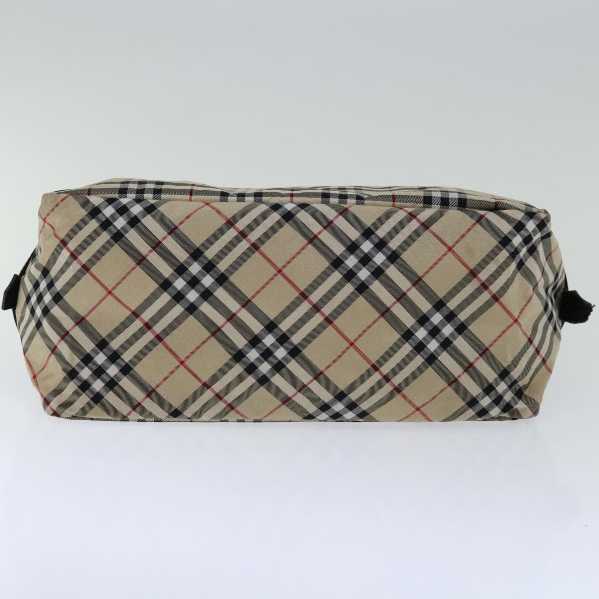 BURBERRY Nova Check Blue Label Hand Bag Nylon Beige Auth ki4115