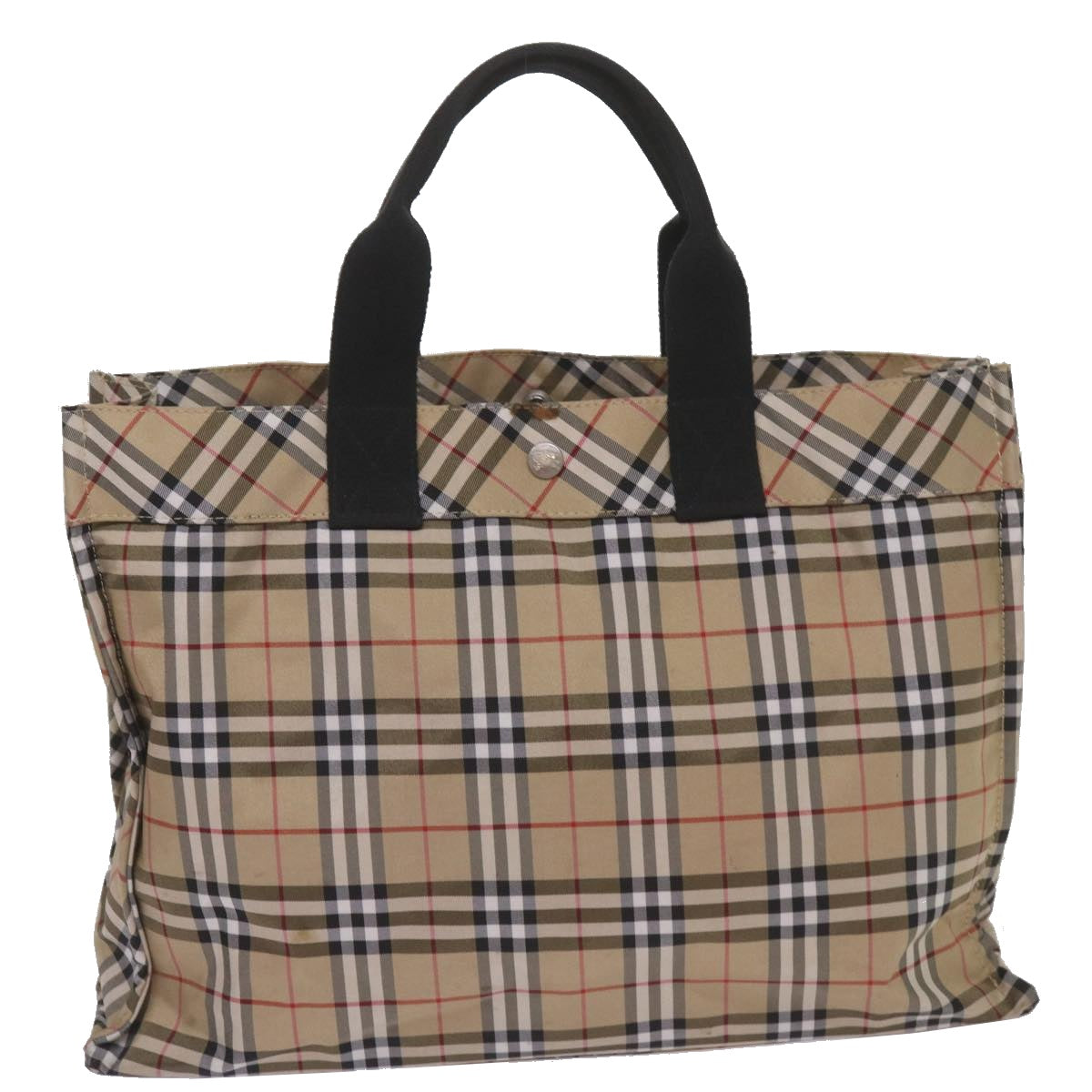 BURBERRY Nova Check Pouch Hand Bag Nylon Canvas 6Set Beige Brown Auth ki4120