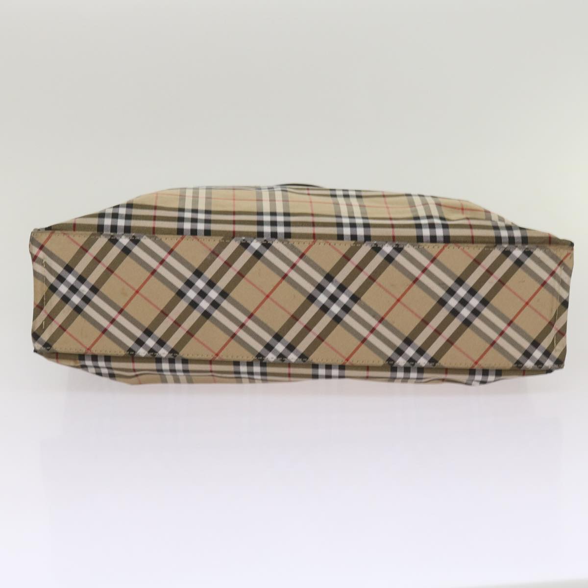 BURBERRY Nova Check Pouch Hand Bag Nylon Canvas 6Set Beige Brown Auth ki4120