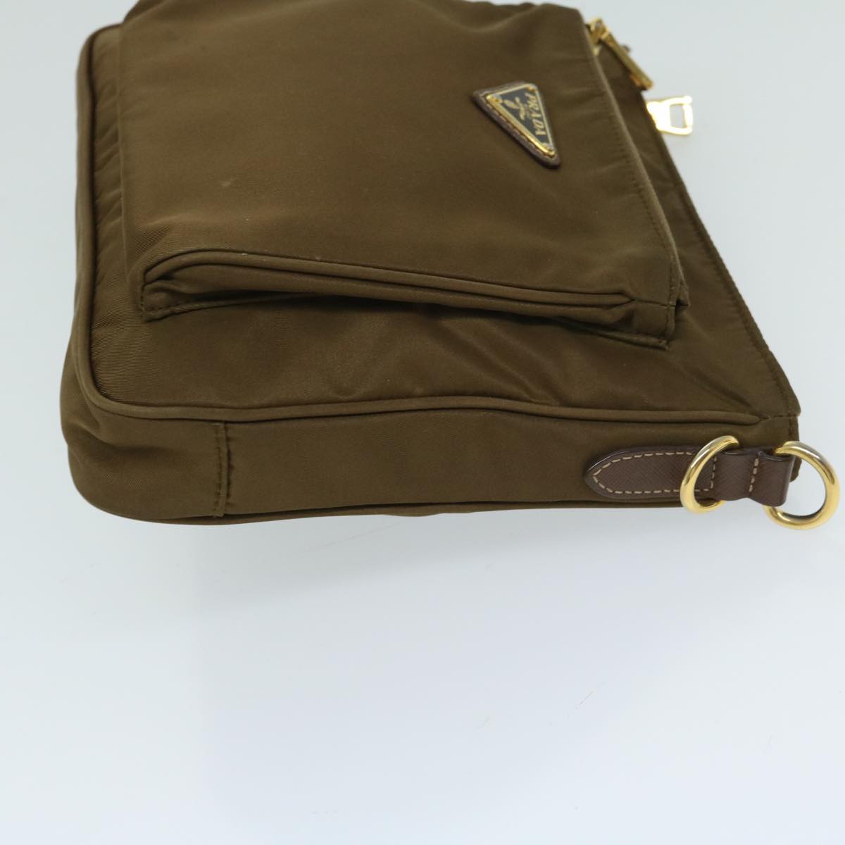 PRADA Shoulder Bag Nylon Brown Auth ki4126