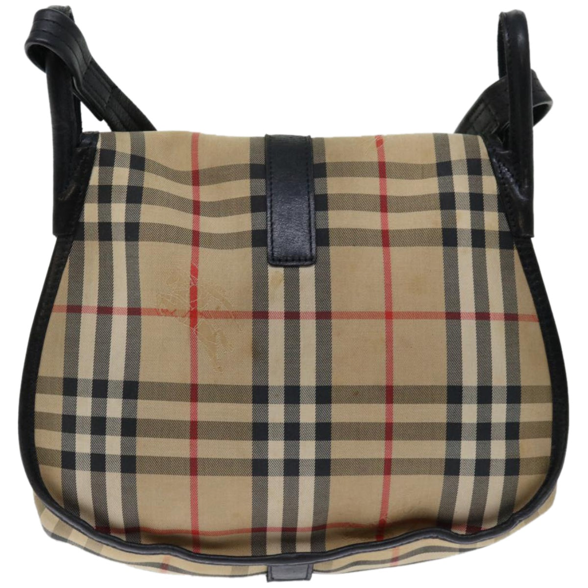 Burberrys Nova Check Shoulder Bag Canvas Beige Auth ki4135 - 0