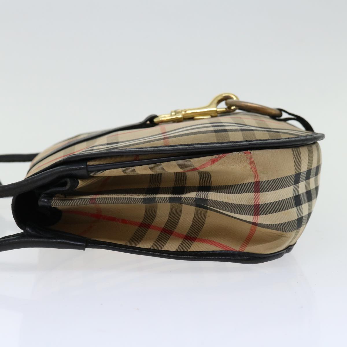 Burberrys Nova Check Shoulder Bag Canvas Beige Auth ki4135