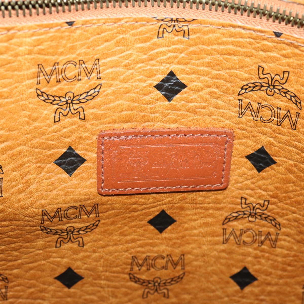 MCM Vicetos Logogram Tote Bag PVC Leather Brown Auth ki4136