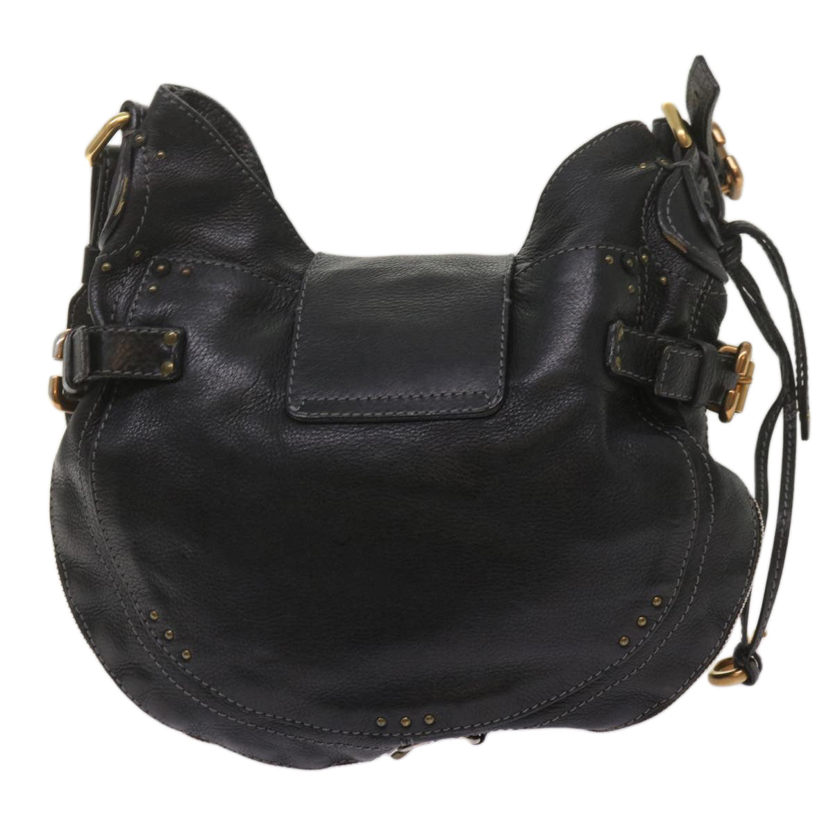 Chloe Shoulder Bag Leather Black Auth ki4150 - 0