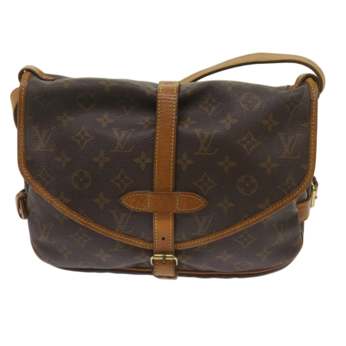 LOUIS VUITTON Monogram Saumur 30 Shoulder Bag M42256 LV Auth ki4158