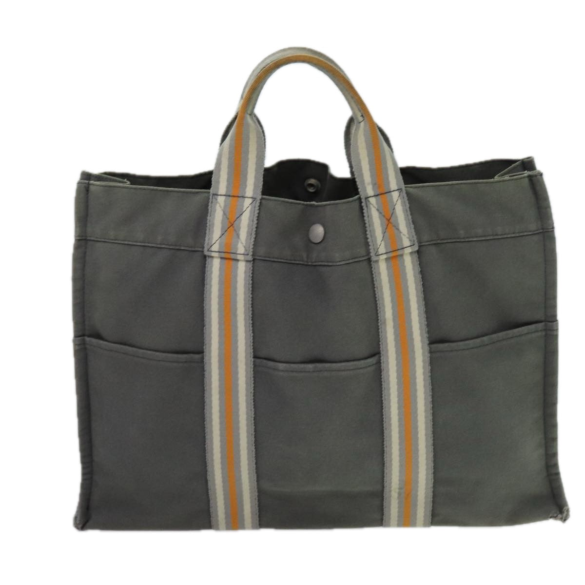 HERMES Fourre Tout Tote Bag Canvas 5Set Black Gray Navy Auth ki4179