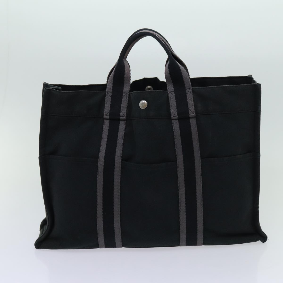 HERMES Fourre Tout Tote Bag Canvas 5Set Black Gray Navy Auth ki4179