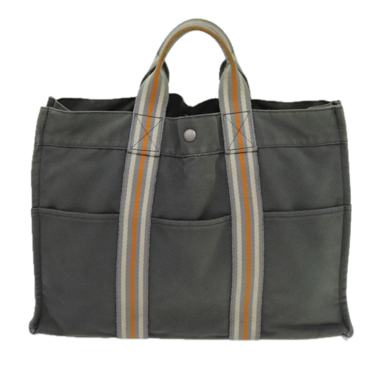 HERMES Fourre Tout Tote Bag Canvas 5Set Black Gray Navy Auth ki4179