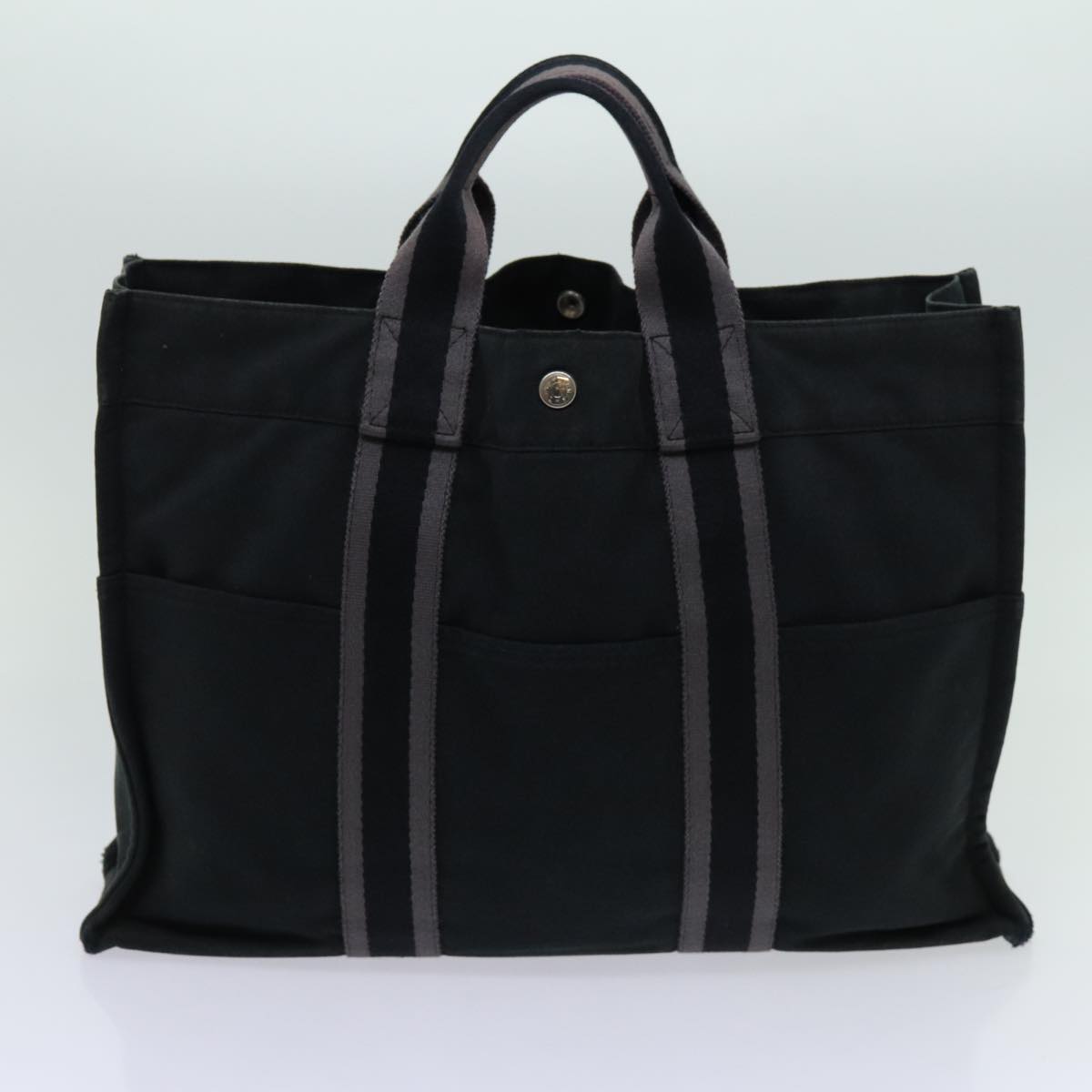 HERMES Fourre Tout Tote Bag Canvas 5Set Black Gray Navy Auth ki4179