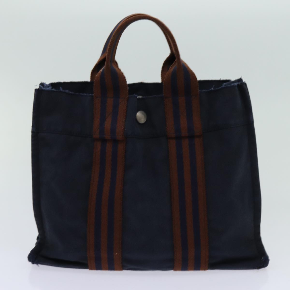 HERMES Fourre Tout Tote Bag Canvas 5Set Black Gray Navy Auth ki4179