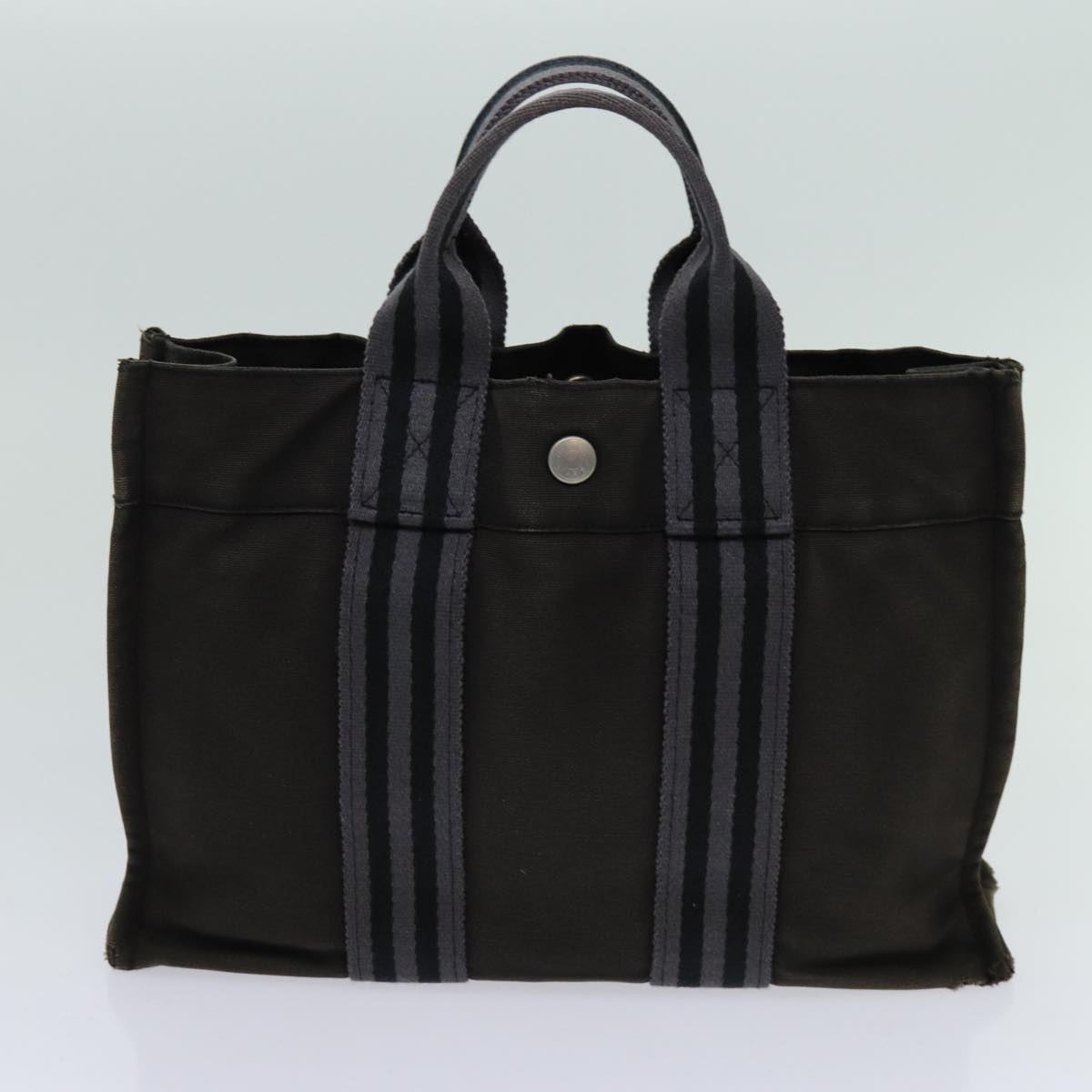 HERMES Fourre Tout Tote Bag Canvas 5Set Black Gray Navy Auth ki4179