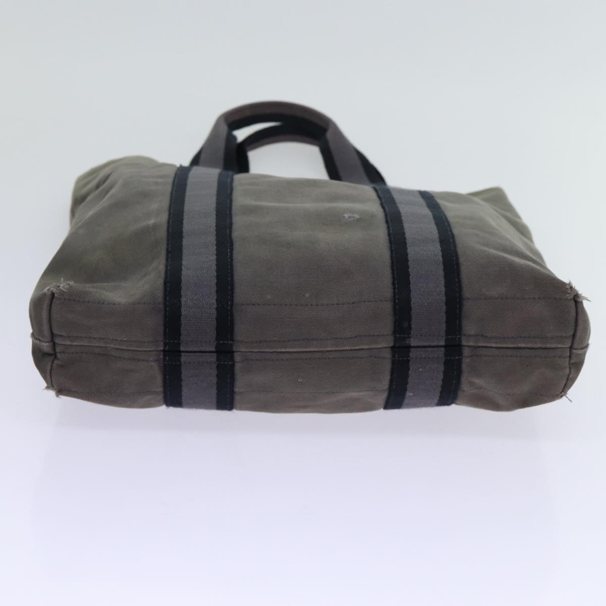 HERMES Fourre Tout Tote Bag Canvas 5Set Khaki Gray Navy Auth ki4180