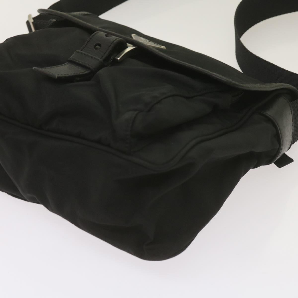 PRADA Shoulder Bag Nylon Black Auth ki4194