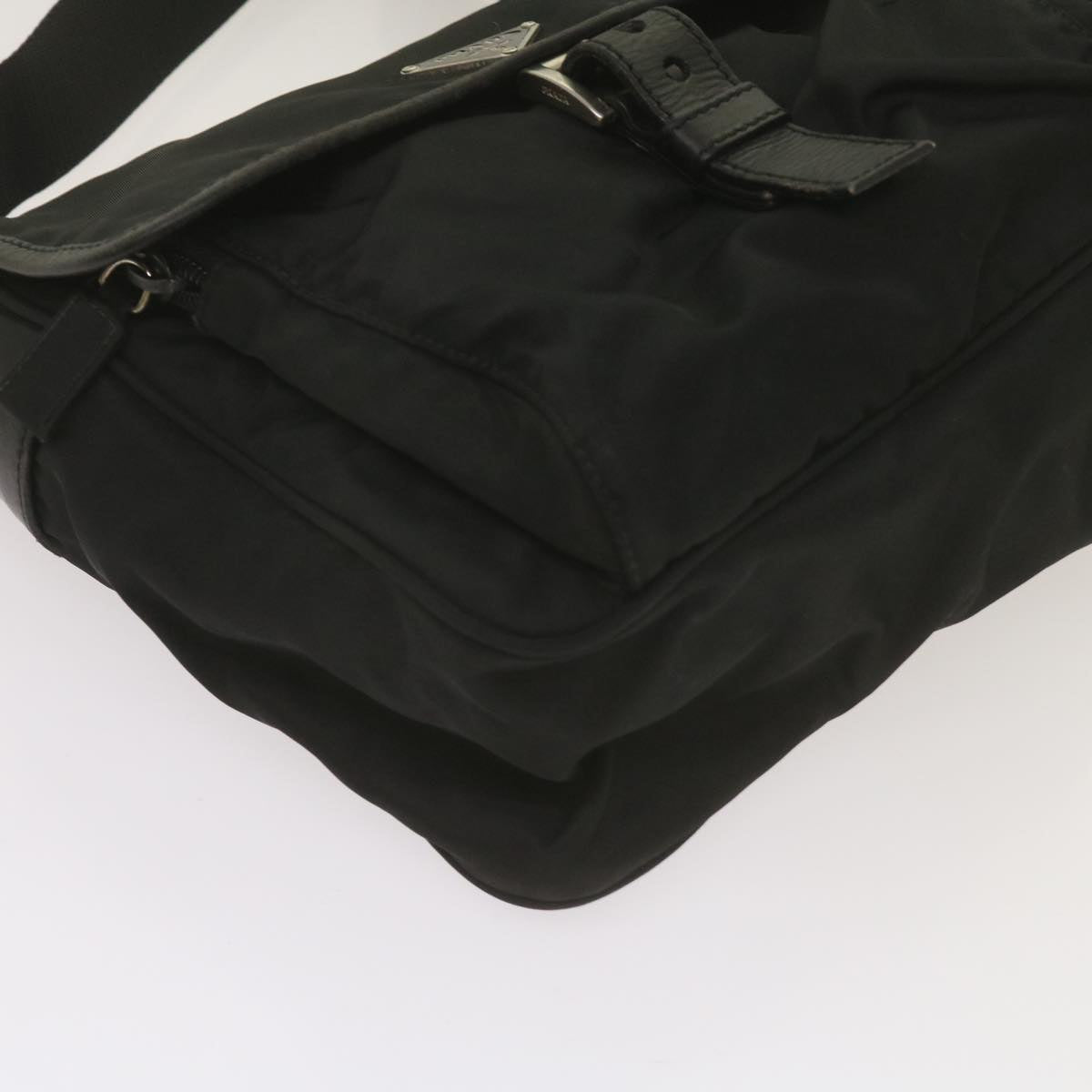 PRADA Shoulder Bag Nylon Black Auth ki4194