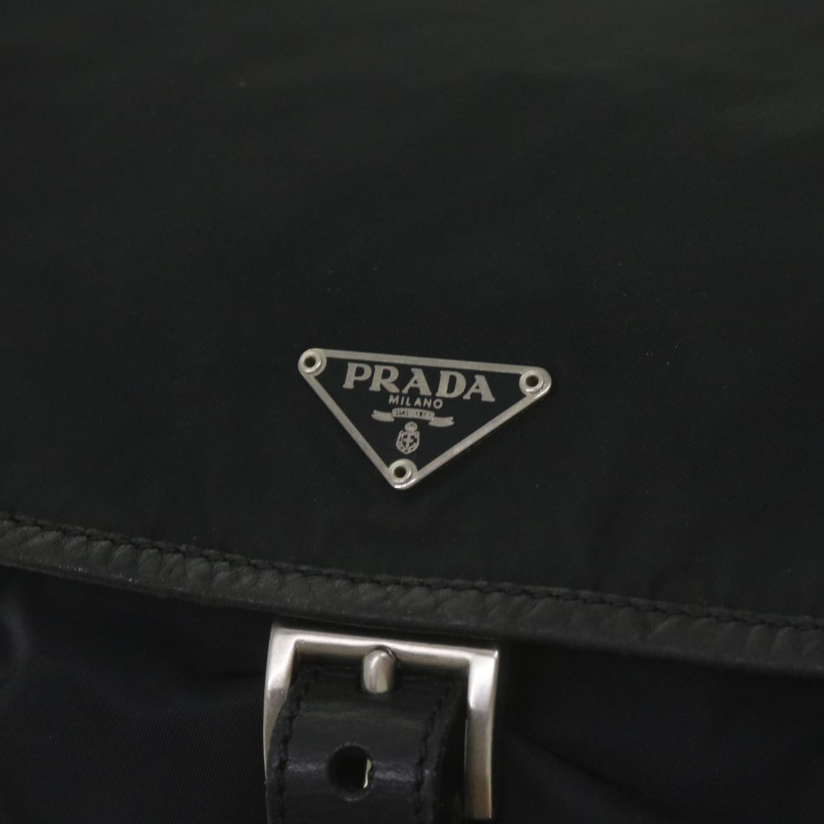 PRADA Shoulder Bag Nylon Black Auth ki4194