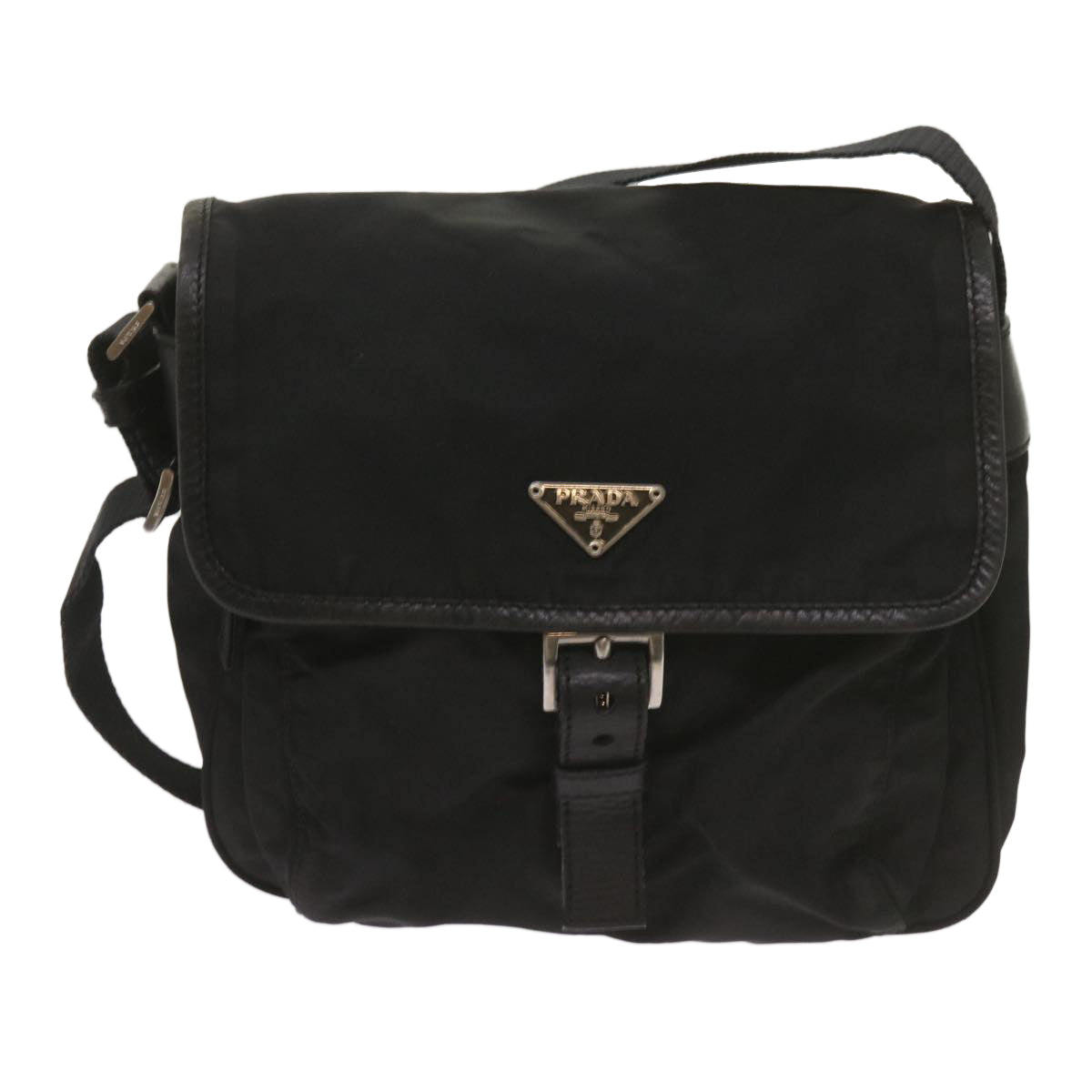 PRADA Shoulder Bag Nylon Black Auth ki4194