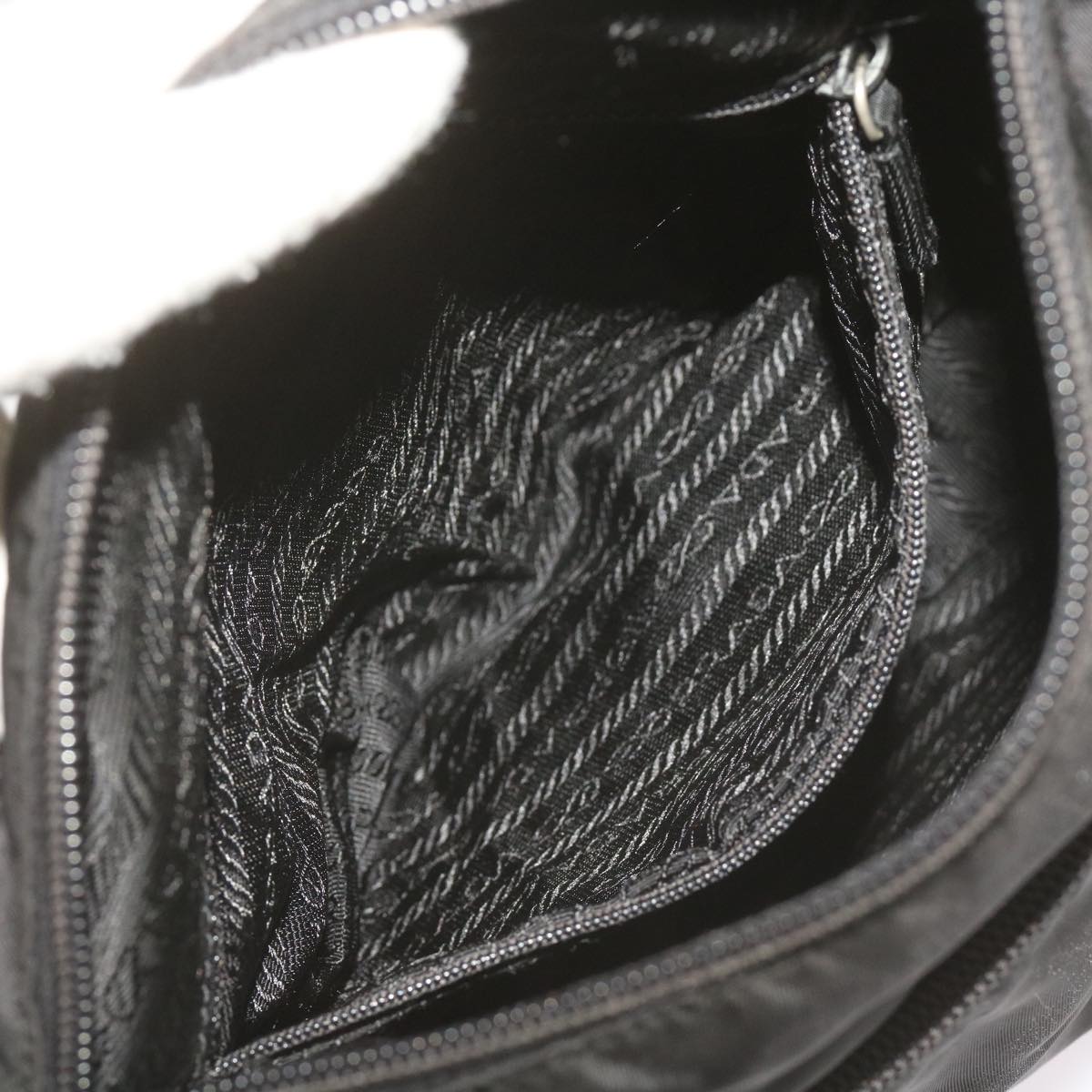 PRADA Shoulder Bag Nylon Black Auth ki4194