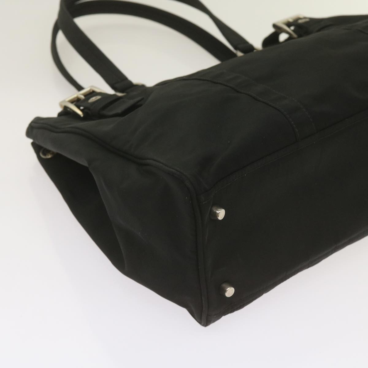 PRADA Tote Bag Nylon Black Auth ki4206