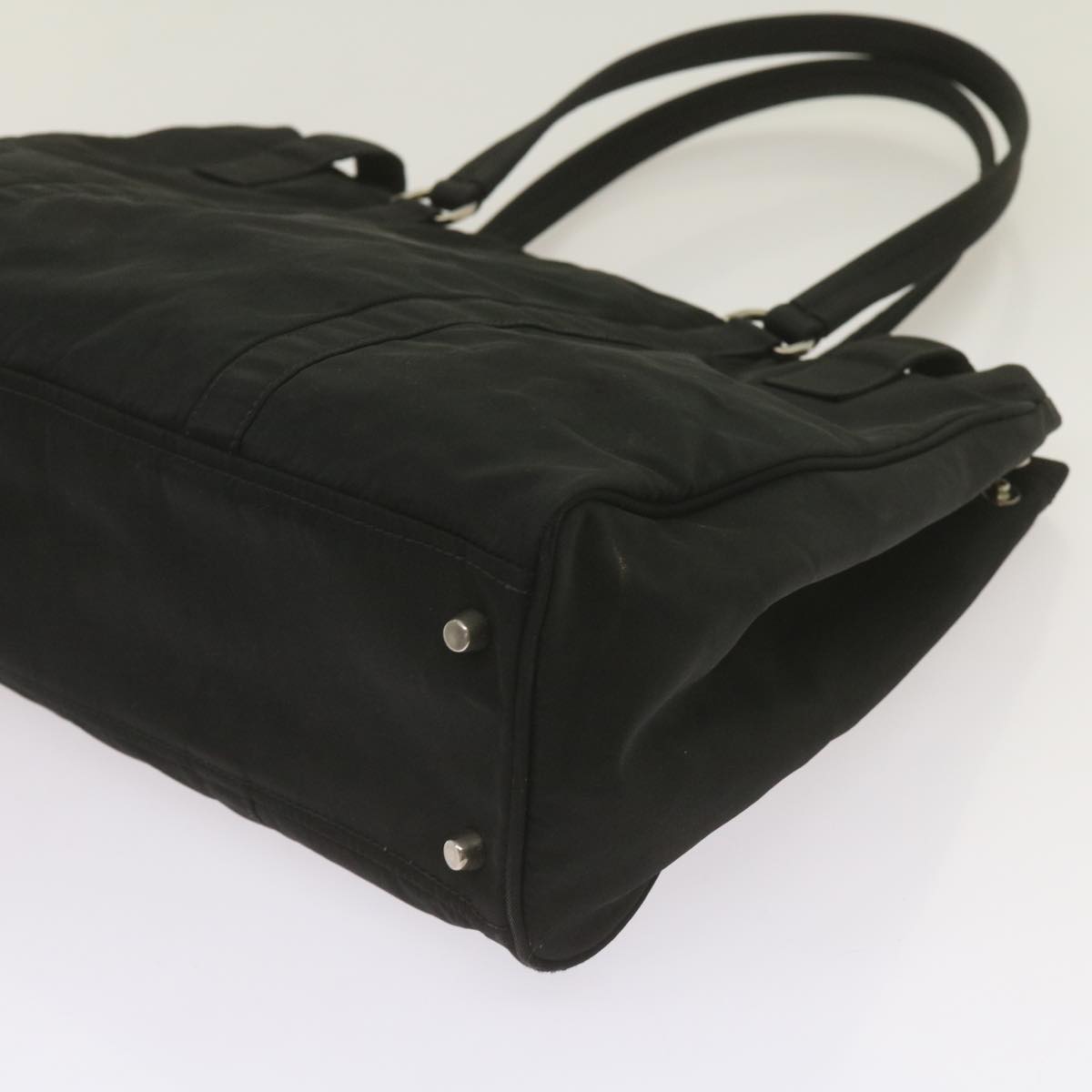 PRADA Tote Bag Nylon Black Auth ki4206