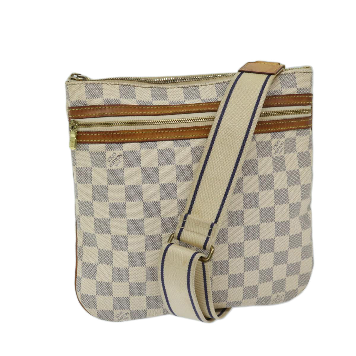 LOUIS VUITTON Damier Azur Pochette Bosphore Shoulder Bag N51112 LV Auth ki4224