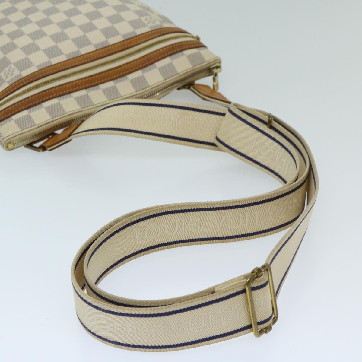 LOUIS VUITTON Damier Azur Pochette Bosphore Shoulder Bag N51112 LV Auth ki4224