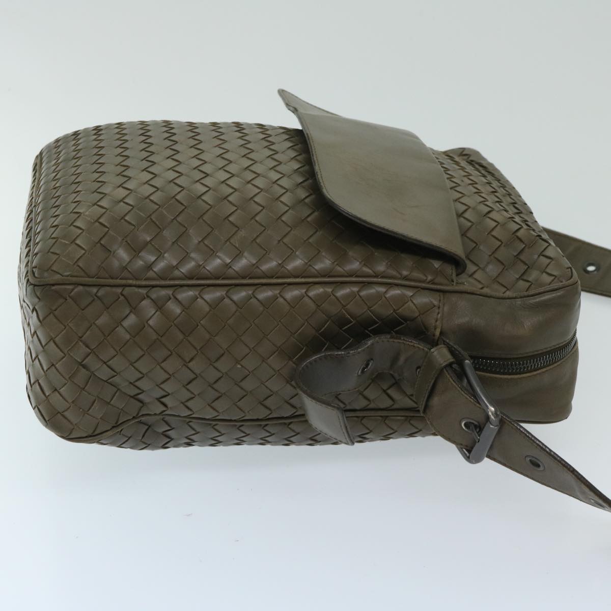 BOTTEGA VENETA INTRECCIATO Shoulder Bag Leather Brown Auth ki4236