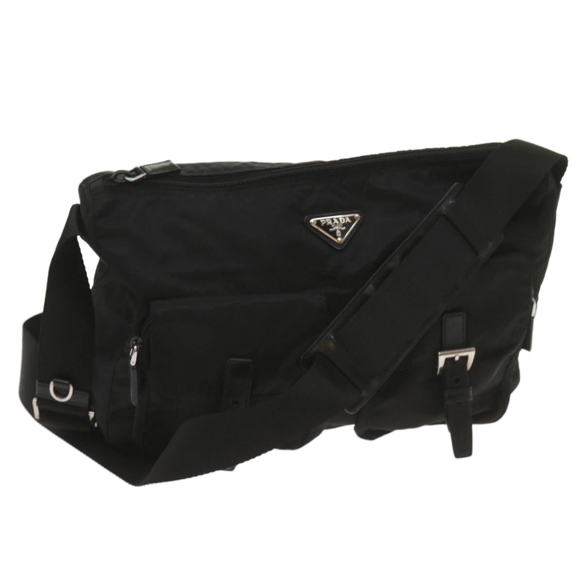 PRADA Shoulder Bag Nylon Black Auth ki4251