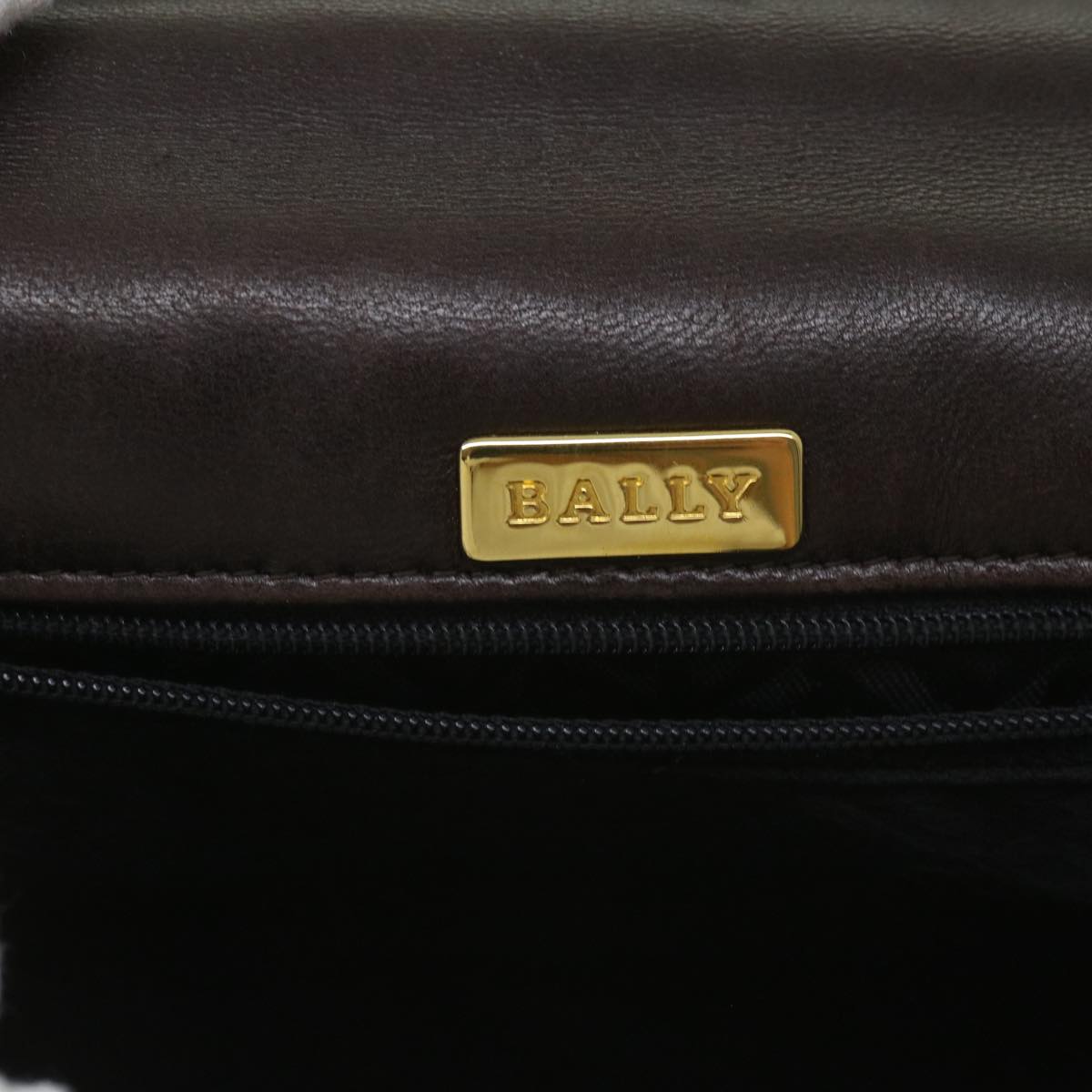 BALLY Hand Bag Leather 2way Dark Brown Auth ki4252