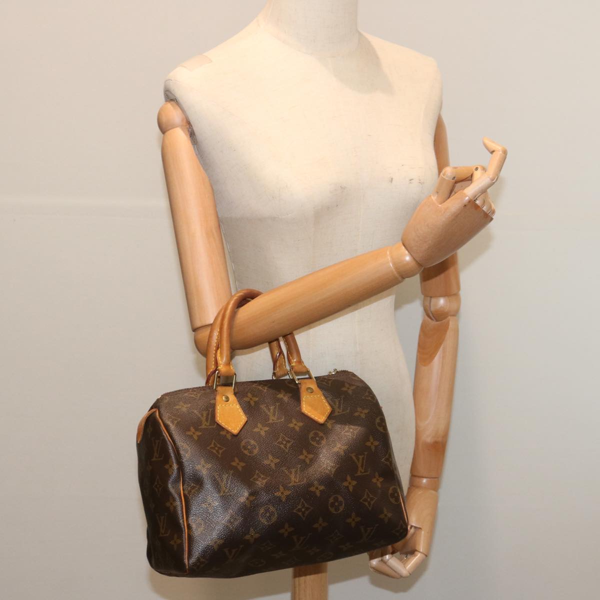 LOUIS VUITTON Monogram Speedy 25 Hand Bag M41528 LV Auth ki4262