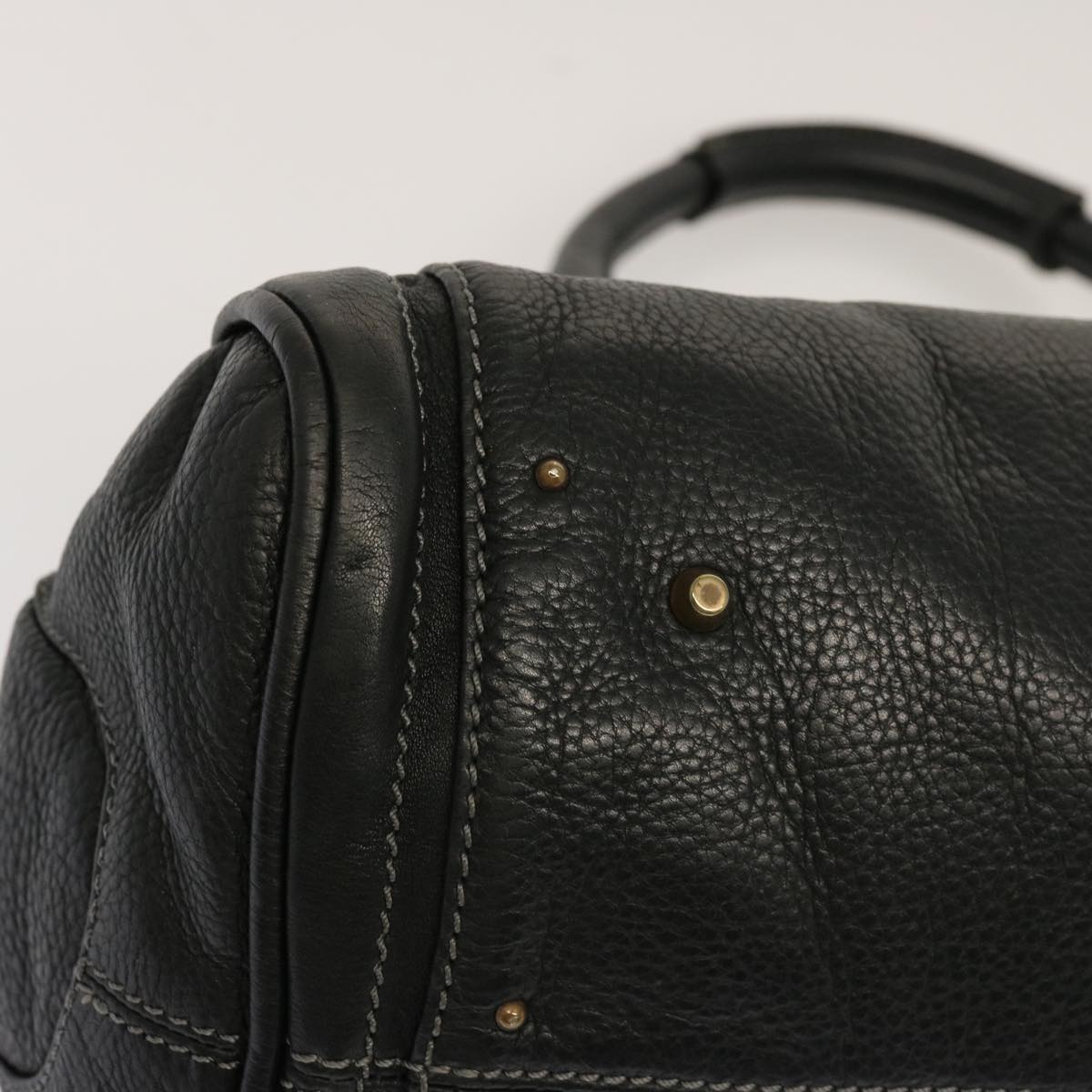 Chloe Paddington Hand Bag Leather Black Auth ki4267