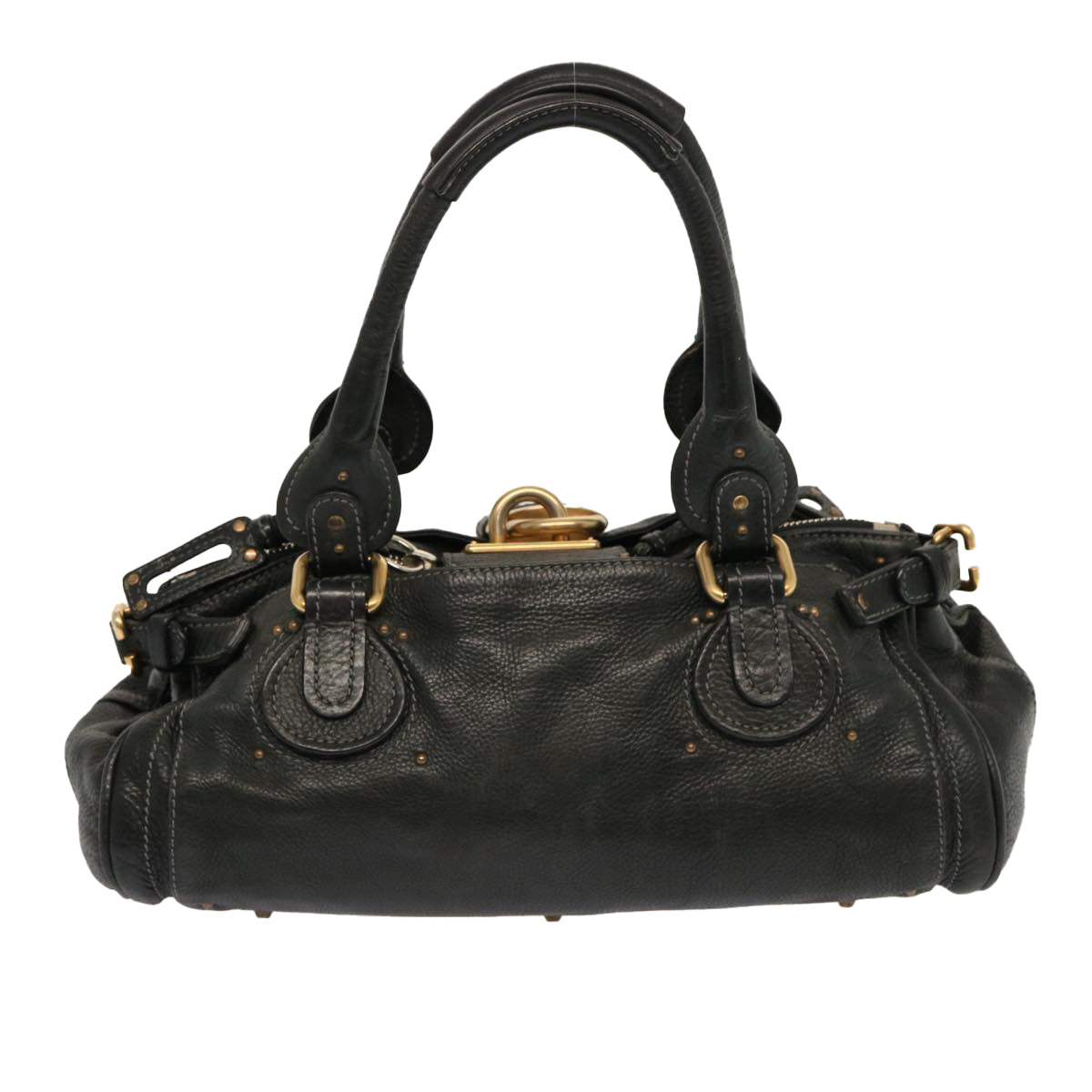 Chloe Paddington Hand Bag Leather Black Auth ki4267 - 0