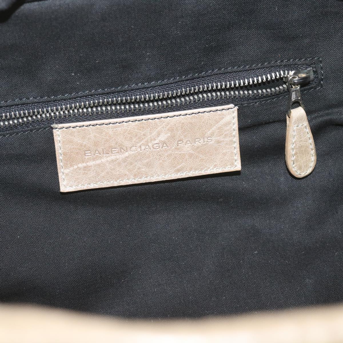 BALENCIAGA The Matelasse Hand Bag Leather Beige 168031 Auth ki4268