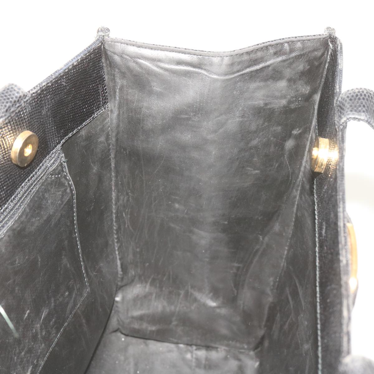 Salvatore Ferragamo Vala Tote Bag Leather Black Auth ki4275