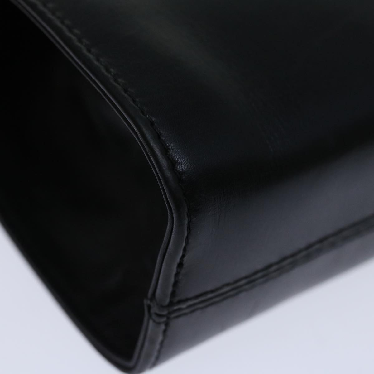 Salvatore Ferragamo Gancini Chain Shoulder Bag Leather Black Auth ki4289