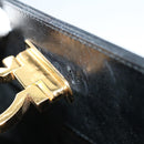 Salvatore Ferragamo Gancini Chain Shoulder Bag Leather Black Auth ki4289-10