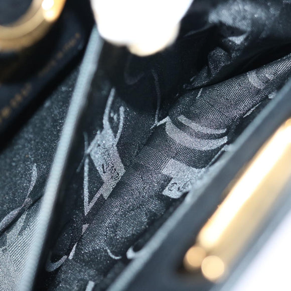 Salvatore Ferragamo Gancini Chain Shoulder Bag Leather Black Auth ki4289