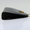 Salvatore Ferragamo Gancini Chain Shoulder Bag Leather Black Auth ki4289-4