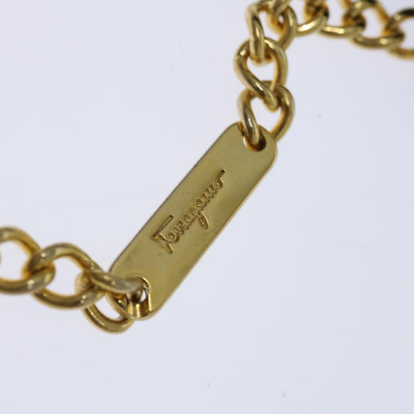 Salvatore Ferragamo Gancini Chain Shoulder Bag Leather Black Auth ki4289